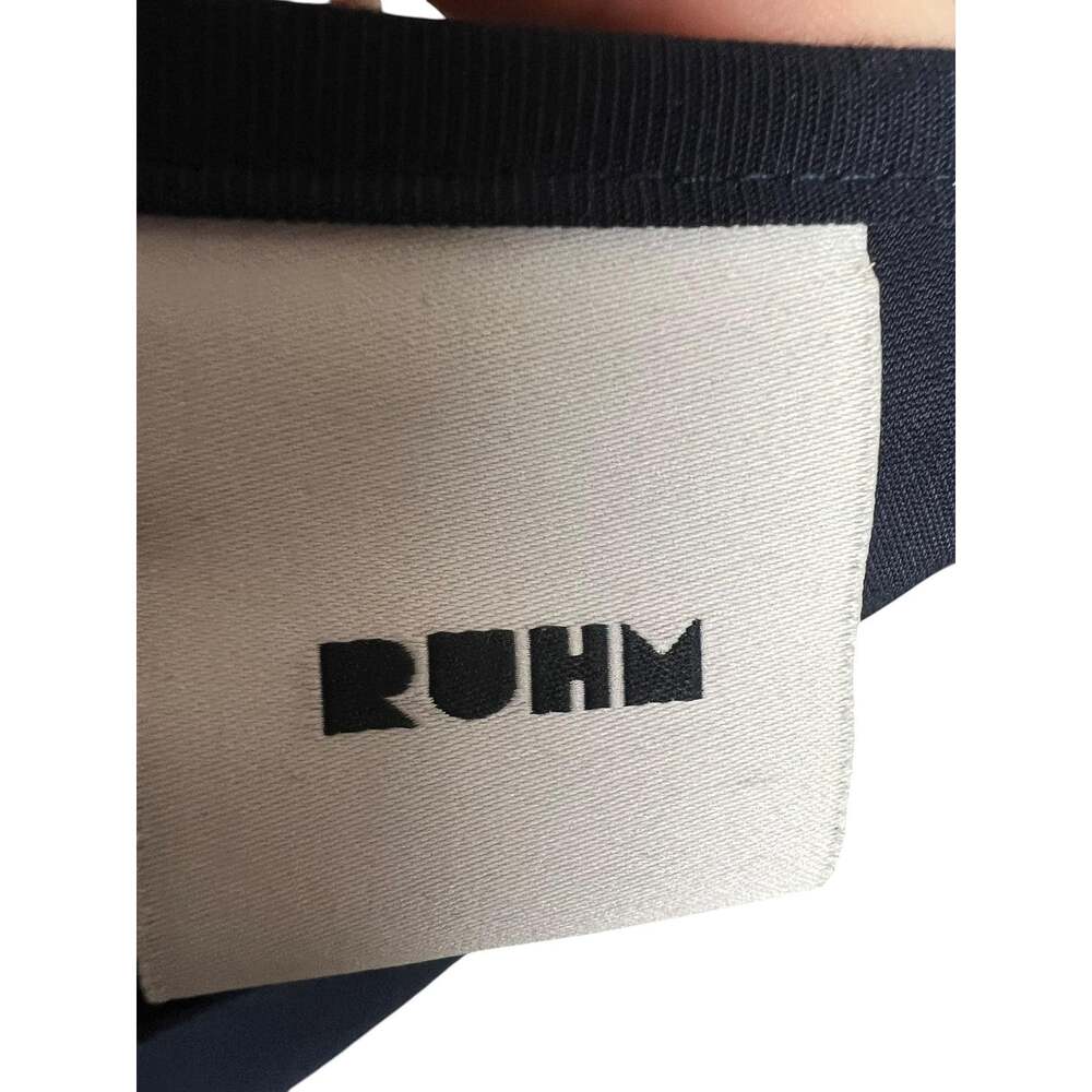 RUHM Mini Shift Dress Womens Navy Long Sleeve Pockets Work Office Smock M - Picture 7 of 9